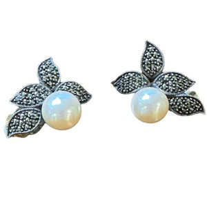 Gorgeous Sterling Silver Judith Jack Marcasite Earrings